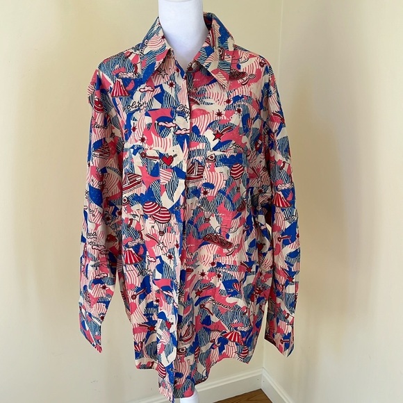 New! Chufy x Andre Saraiva medium vibrant printed front button shirt. - Picture 3 of 16